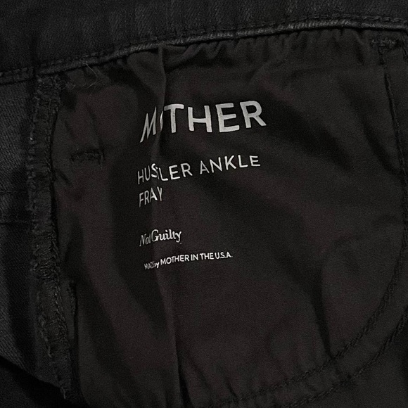 Mother The Hustler Ankle Fray Jean High Waist Flare Raw Hem Not Guilty Black 27 - Picture 15 of 16